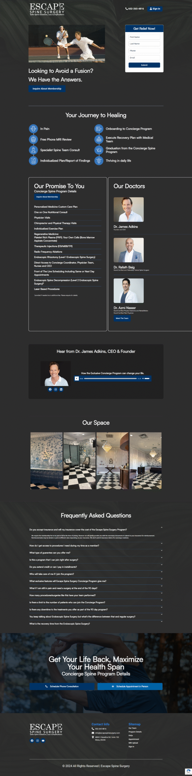 Escape Spine Surgery providing specialized spinal care and treatment services