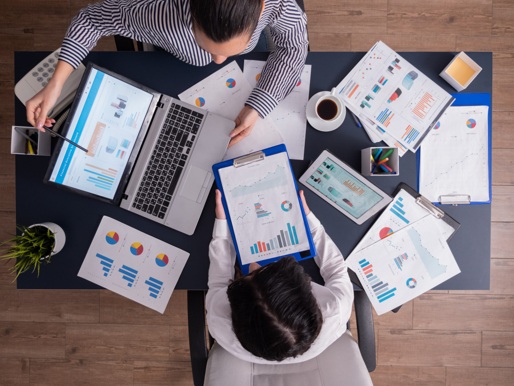 Social media analytics dashboard showing campaign performance and audience insights